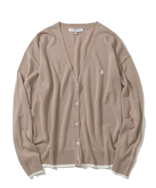 U.S. POLO ASSN.(ユーエスポロアッスン)の「【U.S. POLO ASSN./ユーエスポロアッスン】リブライン Vネックカーディガン(カーディガン/ボレロ・レディース・ベージュ/ブラック/アイボリー/レッド・M/LL/L)」の7枚目の写真
