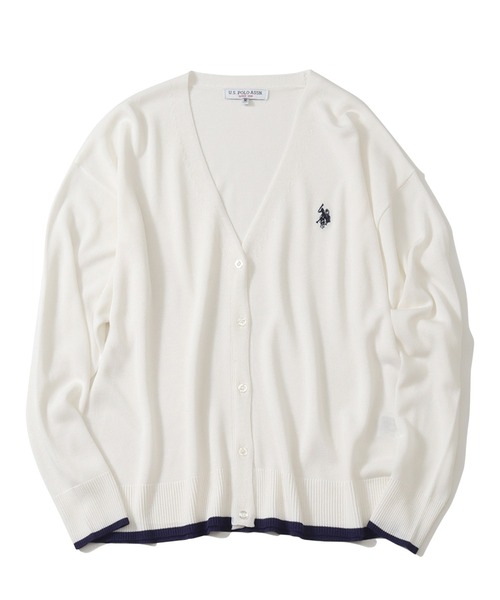 U.S. POLO ASSN.(ユーエスポロアッスン)の「【U.S. POLO ASSN./ユーエスポロアッスン】リブライン Vネックカーディガン(カーディガン/ボレロ・レディース・ベージュ/ブラック/アイボリー/レッド・M/LL/L)」の6枚目の写真