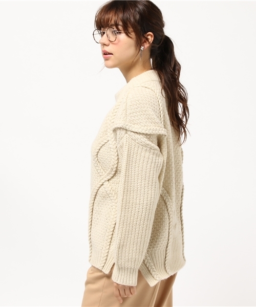 CLANE 3Dデザインニット CLANE - メッシュトップス - 3D RIB MESH KNIT TOPS - IVORY | ADDICT