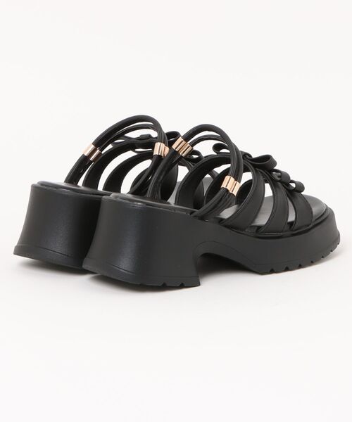 Shoes in Closet(シューズインクローゼット)の「軽量厚底 2WAY 3連リボン ストラップ ヒール サンダル 5992(サンダル・レディース・シルバー/ブラック/アイボリー・S/LL/L/M)」の14枚目の写真
