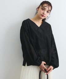 フラワーレースプルブラウス≪手洗い可能≫