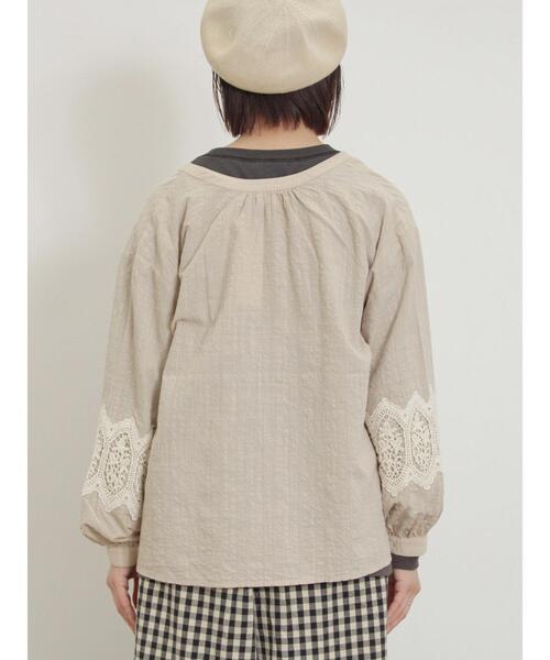 Samansa Mos2（サマンサ モスモス）の「バンドカラー比翼ブラウス（シャツ/ブラウス・レディース・サックスブルー/オフホワイト/チャコールグレー/ベージュ・F）」の8枚目の写真