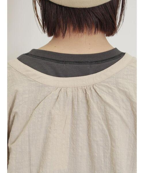 Samansa Mos2（サマンサ モスモス）の「バンドカラー比翼ブラウス（シャツ/ブラウス・レディース・サックスブルー/オフホワイト/チャコールグレー/ベージュ・F）」の10枚目の写真