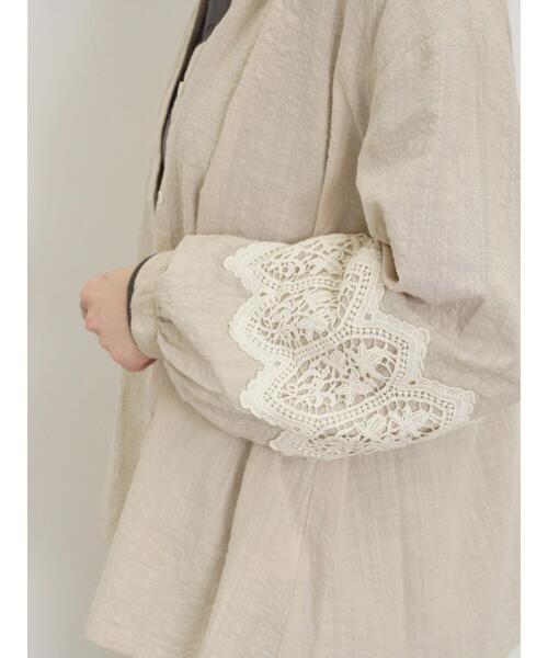 Samansa Mos2（サマンサ モスモス）の「バンドカラー比翼ブラウス（シャツ/ブラウス・レディース・サックスブルー/オフホワイト/チャコールグレー/ベージュ・F）」の12枚目の写真