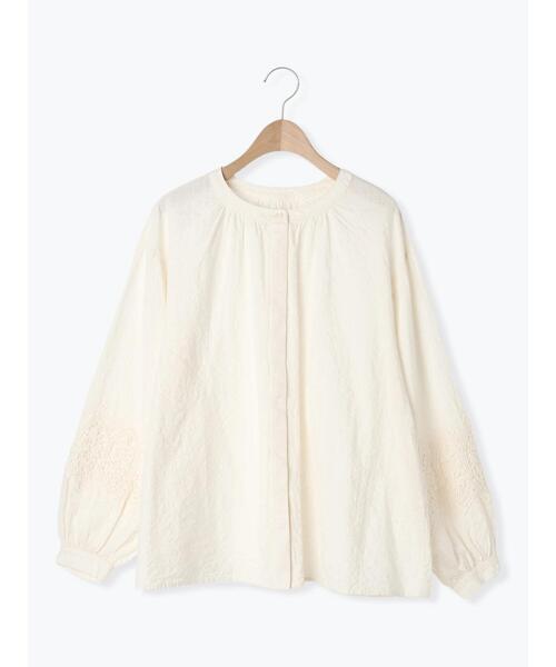 Samansa Mos2（サマンサ モスモス）の「バンドカラー比翼ブラウス（シャツ/ブラウス・レディース・サックスブルー/オフホワイト/チャコールグレー/ベージュ・F）」の15枚目の写真