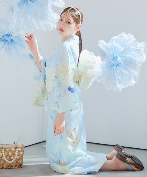 Sugar シュガー グラデーション浴衣【3点セット 浴衣/帯/下駄】 浴衣3点セット（浴衣・帯・下駄）（浴衣）｜sugar nine