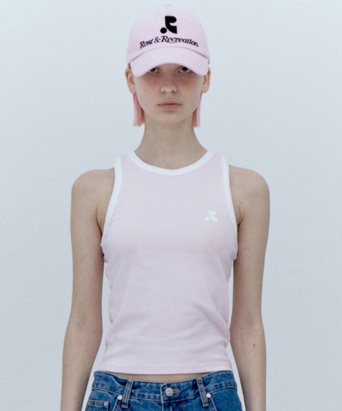 Rest&Recreation（レストアンドレクリエーション）の「Rest&Recreation/レストアンドレクリエーション RACER TANK TOP タンクトップ（タンクトップ・レディース・ブラック/スカイブルー/ピンク/ホワイト・FREE）」の4枚目の写真