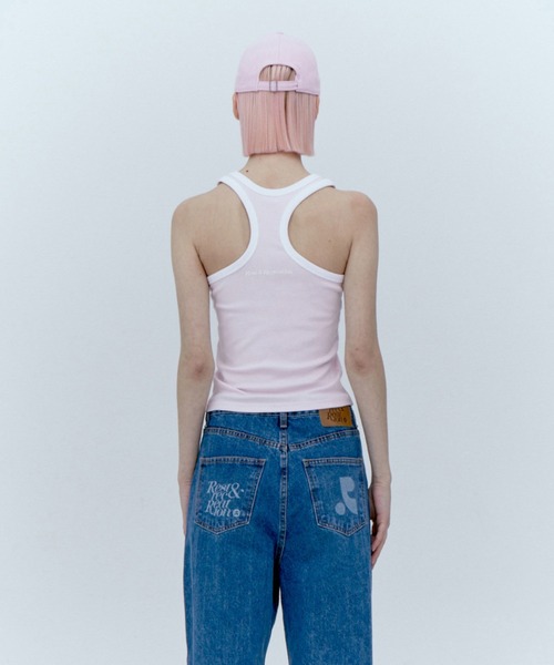 Rest&Recreation（レストアンドレクリエーション）の「Rest&Recreation/レストアンドレクリエーション RACER TANK TOP タンクトップ（タンクトップ・レディース・ブラック/スカイブルー/ピンク/ホワイト・FREE）」の14枚目の写真