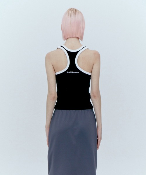 Rest&Recreation（レストアンドレクリエーション）の「Rest&Recreation/レストアンドレクリエーション RACER TANK TOP タンクトップ（タンクトップ・レディース・ブラック/スカイブルー/ピンク/ホワイト・FREE）」の9枚目の写真