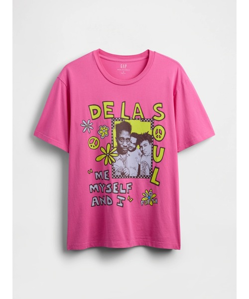 GAP(ギャップ)の「◆ヘビーウェイト クロップド デ・ラ・ソウル De La SoulグラフィックTシャツ(Tシャツ/カットソー・メンズ・ピンク・M/S/XS/XL/L)」の8枚目の写真