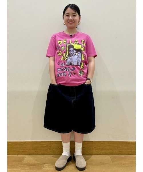 GAP(ギャップ)の「◆ヘビーウェイト クロップド デ・ラ・ソウル De La SoulグラフィックTシャツ(Tシャツ/カットソー・メンズ・ピンク・M/S/XS/XL/L)」の9枚目の写真
