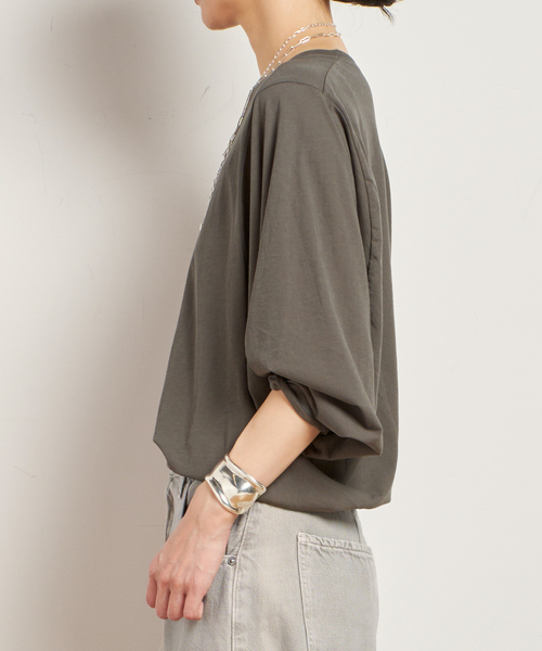 AP STUDIO(エーピーストゥディオ)の「ワイドスリーブTシャツ(Tシャツ/カットソー・レディース・ブラック/オリーブ/ホワイト・FREE)」の8枚目の写真