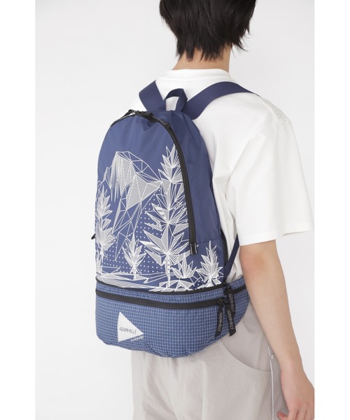 and wander（アンドワンダー）の「2WAY RIPSTOP BAG｜2WAYリップストップバッグ（バックパック/リュック・メンズ・ブラック/ブルー/オレンジ・FREE）」の3枚目の写真