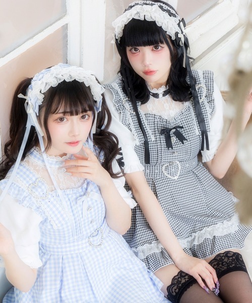 DearMyLove（ディアマイラブ）の「ハートチョーカーベルトレースワンピース（ワンピース・レディース・チェリーピンク/ブラック/ブラック×ピンク/ブラック×ホワイト/ブラック系その他2/ベビーピンク/サックスブルー・MEDIUM/LARGE/LL/3L）」の14枚目の写真