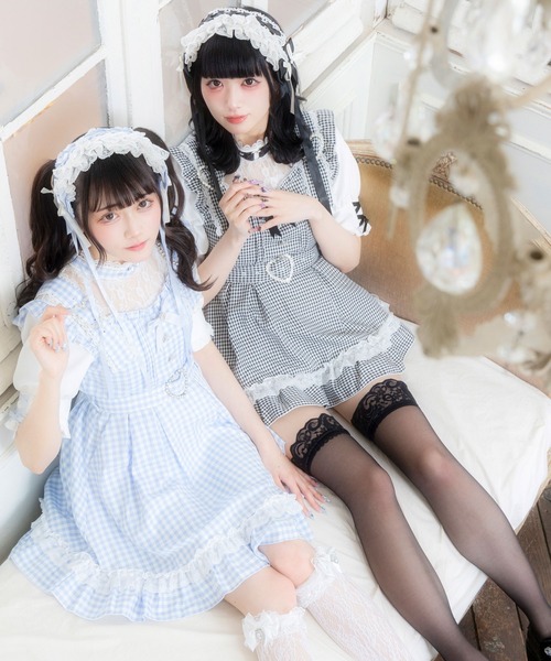 DearMyLove（ディアマイラブ）の「ハートチョーカーベルトレースワンピース（ワンピース・レディース・チェリーピンク/ブラック/ブラック×ピンク/ブラック×ホワイト/ブラック系その他2/ベビーピンク/サックスブルー・MEDIUM/LARGE/LL/3L）」の15枚目の写真