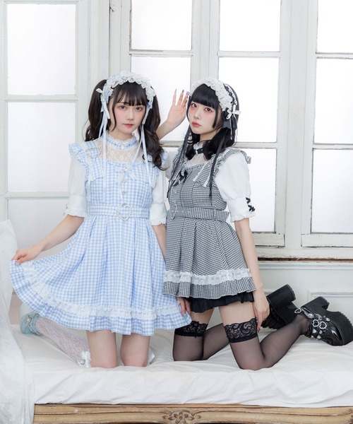 DearMyLove（ディアマイラブ）の「ハートチョーカーベルトレースワンピース（ワンピース・レディース・チェリーピンク/ブラック/ブラック×ピンク/ブラック×ホワイト/ブラック系その他2/ベビーピンク/サックスブルー・MEDIUM/LARGE/LL/3L）」の18枚目の写真