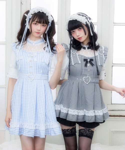 DearMyLove（ディアマイラブ）の「ハートチョーカーベルトレースワンピース（ワンピース・レディース・チェリーピンク/ブラック/ブラック×ピンク/ブラック×ホワイト/ブラック系その他2/ベビーピンク/サックスブルー・MEDIUM/LARGE/LL/3L）」の19枚目の写真