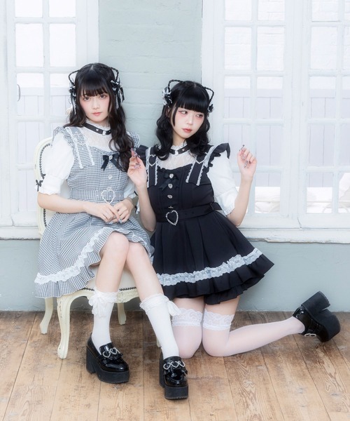DearMyLove（ディアマイラブ）の「ハートチョーカーベルトレースワンピース（ワンピース・レディース・チェリーピンク/ブラック/ブラック×ピンク/ブラック×ホワイト/ブラック系その他2/ベビーピンク/サックスブルー・MEDIUM/LARGE/LL/3L）」の20枚目の写真
