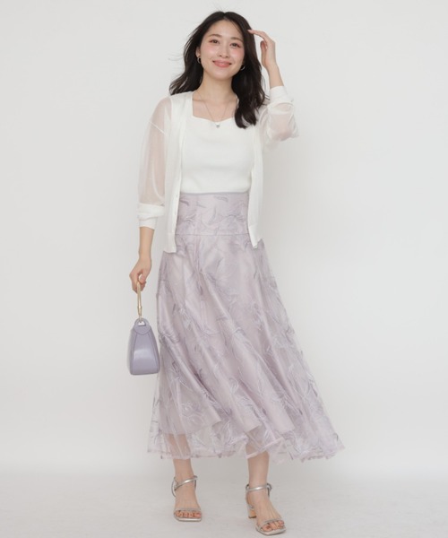 Apuweiser-riche(アプワイザーリッシェ)の「ハート釦シアーカーデ2WAYアンサンブル(ニット/セーター・レディース・ピンク/ブラック/チャコールグレー/ホワイト/グリーン系その他2・2)」の11枚目の写真