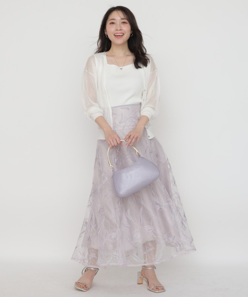 Apuweiser-riche(アプワイザーリッシェ)の「ハート釦シアーカーデ2WAYアンサンブル(ニット/セーター・レディース・ピンク/ブラック/チャコールグレー/ホワイト/グリーン系その他2・2)」の12枚目の写真