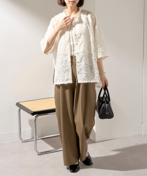 MAISON BREEZE(メゾンブリーズ)の「【MAISON BREEZE】フリンジレースシアーシャツ trc※(シャツ/ブラウス・レディース・モカ/ブラック/アイボリー・FREE)」の11枚目の写真