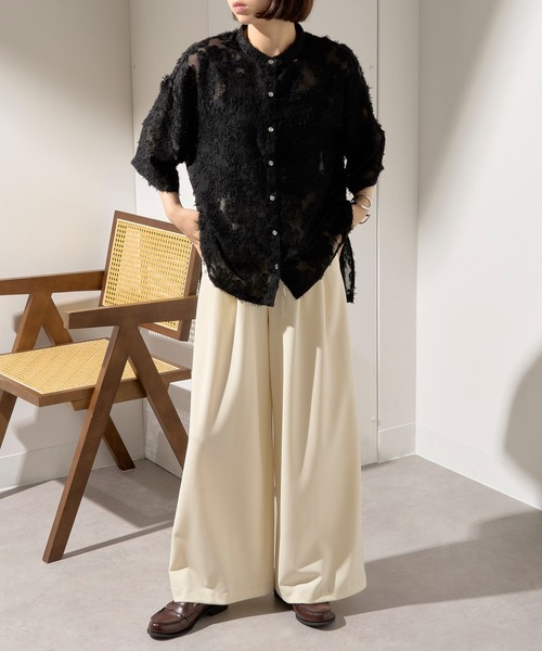 MAISON BREEZE(メゾンブリーズ)の「【MAISON BREEZE】フリンジレースシアーシャツ trc※(シャツ/ブラウス・レディース・モカ/ブラック/アイボリー・FREE)」の17枚目の写真