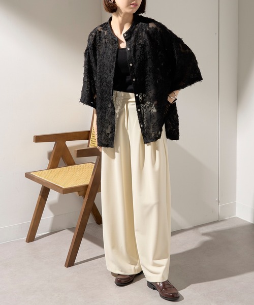 MAISON BREEZE(メゾンブリーズ)の「【MAISON BREEZE】フリンジレースシアーシャツ trc※(シャツ/ブラウス・レディース・モカ/ブラック/アイボリー・FREE)」の18枚目の写真