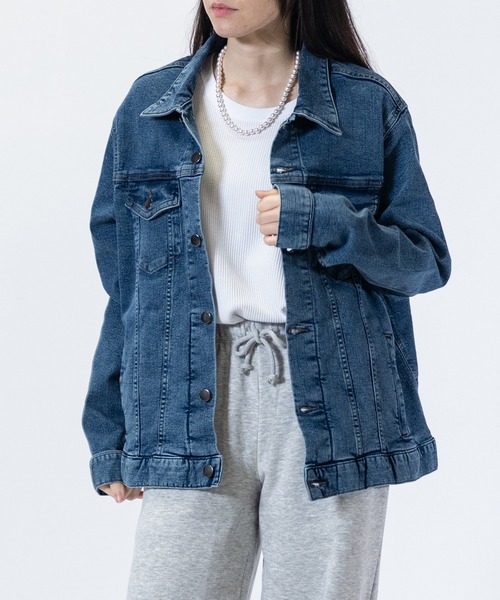 JOHN'S CLOSET(ジョンズクローゼット)の「【3】ストレッチデニムジャケット ワンウォッシュ/ブラスト(デニムジャケット・メンズ・スミクロ/ネイビー/ケミカルウォッシュ/ライトブルー/ブルー・MEDIUM/LARGE/X-LARGE)」の1枚目の写真