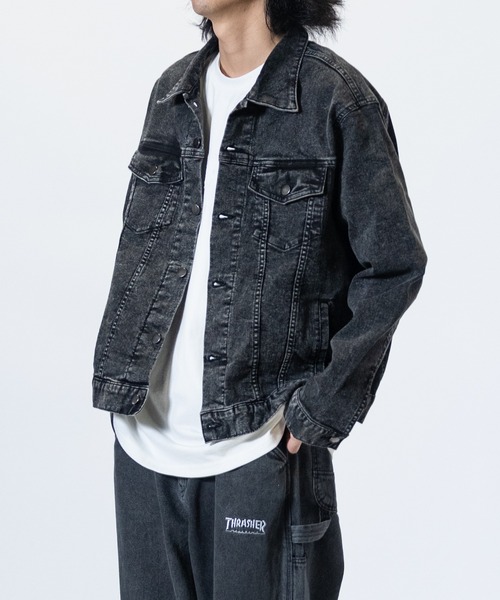 JOHN'S CLOSET(ジョンズクローゼット)の「【3】ストレッチデニムジャケット ワンウォッシュ/ブラスト(デニムジャケット・メンズ・スミクロ/ネイビー/ケミカルウォッシュ/ライトブルー/ブルー・MEDIUM/LARGE/X-LARGE)」の12枚目の写真