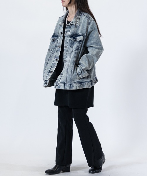 JOHN'S CLOSET(ジョンズクローゼット)の「【3】ストレッチデニムジャケット ワンウォッシュ/ブラスト(デニムジャケット・メンズ・スミクロ/ネイビー/ケミカルウォッシュ/ライトブルー/ブルー・MEDIUM/LARGE/X-LARGE)」の22枚目の写真