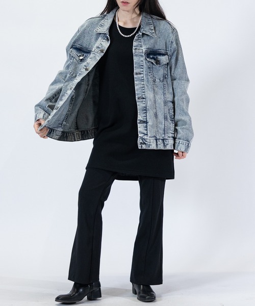 JOHN'S CLOSET(ジョンズクローゼット)の「【3】ストレッチデニムジャケット ワンウォッシュ/ブラスト(デニムジャケット・メンズ・スミクロ/ネイビー/ケミカルウォッシュ/ライトブルー/ブルー・MEDIUM/LARGE/X-LARGE)」の21枚目の写真