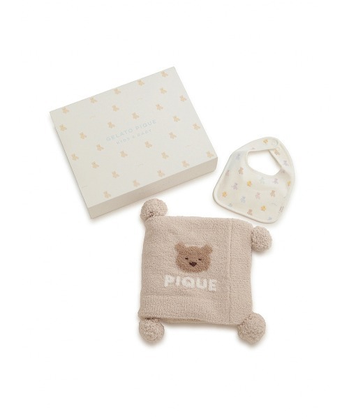 gelato pique（ジェラートピケ）の「【ラッピング済み】【BABY】ベアブランケット&スタイ2点セット ギフトBOX（ベビーギフト・キッズ・ピンク/ベージュ/ブルー・FREE）」の21枚目の写真