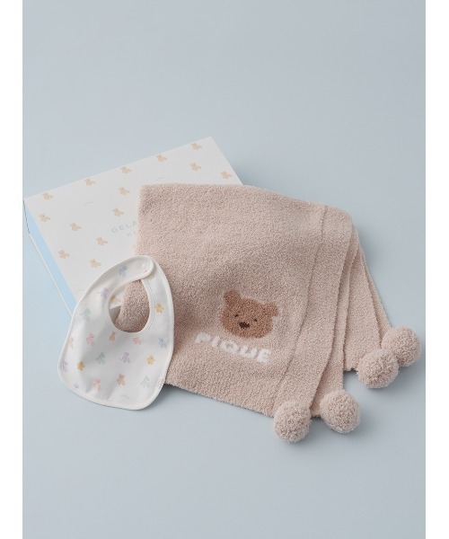<<未使用・未開封>>ジェラートピケ ブランケット＋ルームシューズ 2点セット ラッピング済み】【BABY】ベアブランケット&スタイ2点セット