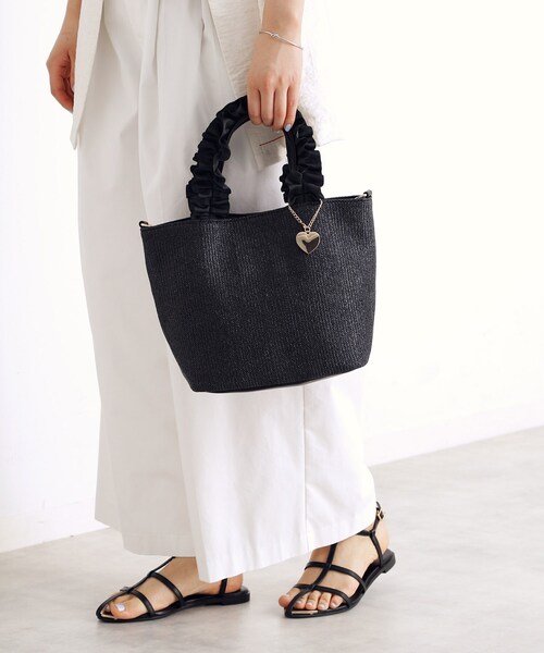 THE SHOP TK (ザ ショップ ティーケー )の「◆雑材フリルハンドバッグ(トートバッグ・レディース・ブラック系4/ホワイト系7/ベージュ系4・00)」の16枚目の写真