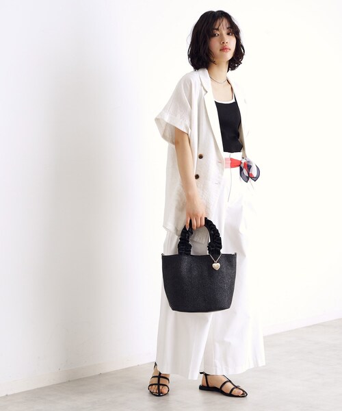 THE SHOP TK (ザ ショップ ティーケー )の「◆雑材フリルハンドバッグ(トートバッグ・レディース・ブラック系4/ホワイト系7/ベージュ系4・00)」の17枚目の写真