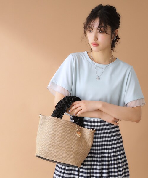 THE SHOP TK (ザ ショップ ティーケー )の「◆雑材フリルハンドバッグ(トートバッグ・レディース・ブラック系4/ホワイト系7/ベージュ系4・00)」の18枚目の写真