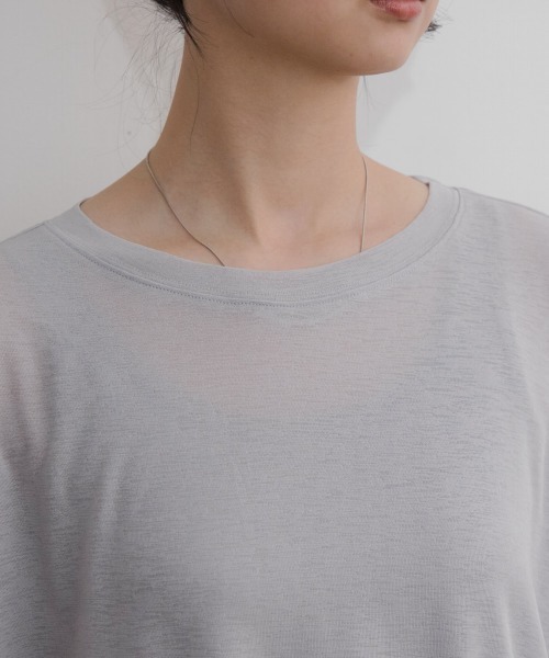 slattgir（スラットジール）の「高身長　ゆるシルエットシアープルオーバー（トールサイズ）Essenave（Tシャツ/カットソー・レディース・ライトブラウン/ライトグレー・M～Ｌ/LL～3L/4L～5L）」の13枚目の写真