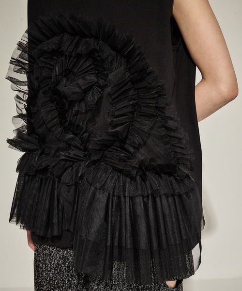 VIVIANO Gatehered Tulle T-shirt ワンピース VIVIANO Gatehered Tulle T-shirt ワンピースの通販 by