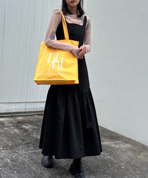 HONEY MI HONEY（ハニーミーハニー）の「【ZOZO限定】HONEY logo totebag（トートバッグ・レディース・グリーン/ラベンダー/オフホワイト/レッド/サックスブルー/ピンク/イエロー・FREE）」の16枚目の写真