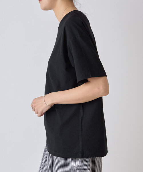 BEARDSLEY（ビアズリー）の「スラブコットン半袖T（Tシャツ/カットソー・レディース・ブラック/ホワイト・FREE）」の5枚目の写真