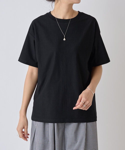 BEARDSLEY（ビアズリー）の「スラブコットン半袖T（Tシャツ/カットソー・レディース・ブラック/ホワイト・FREE）」の7枚目の写真