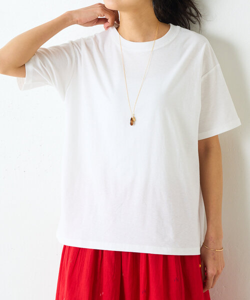 BEARDSLEY（ビアズリー）の「スラブコットン半袖T（Tシャツ/カットソー・レディース・ブラック/ホワイト・FREE）」の14枚目の写真