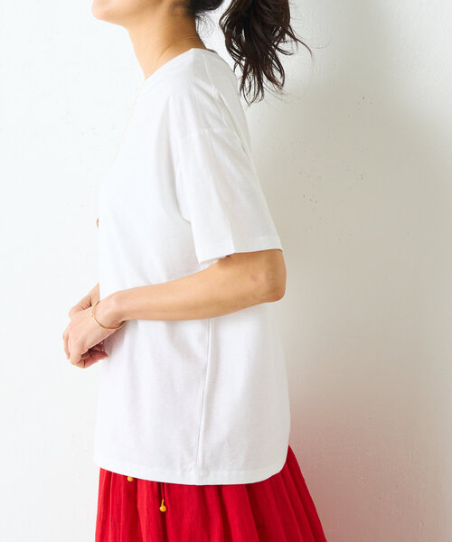 BEARDSLEY（ビアズリー）の「スラブコットン半袖T（Tシャツ/カットソー・レディース・ブラック/ホワイト・FREE）」の15枚目の写真