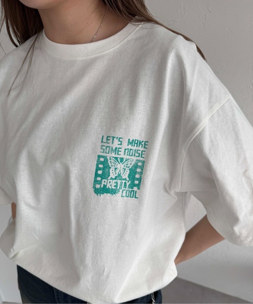 sedacle(セダクル)の「バッググラフィックT(Tシャツ/カットソー・レディース・ブラック/ネイビー/オフホワイト/ピンク・LARGE/MEDIUM/SMALL)」の2枚目の写真