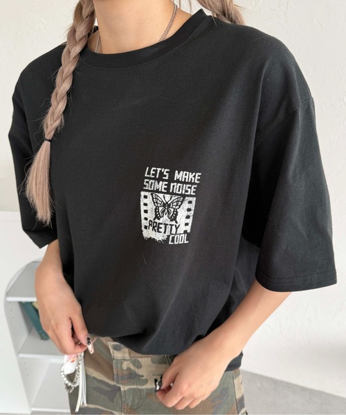 sedacle(セダクル)の「バッググラフィックT(Tシャツ/カットソー・レディース・ブラック/ネイビー/オフホワイト/ピンク・LARGE/MEDIUM/SMALL)」の15枚目の写真