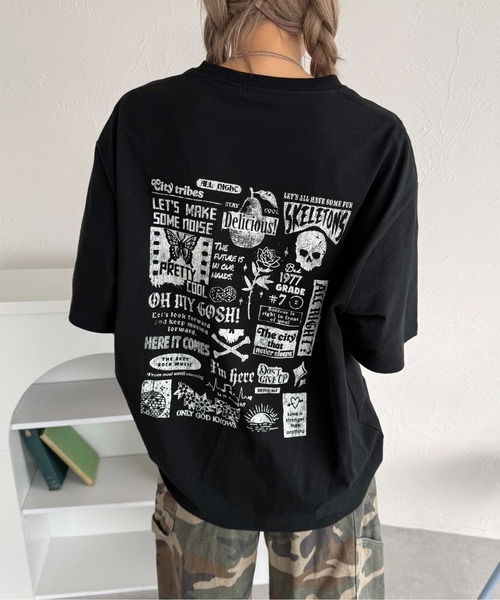 sedacle(セダクル)の「バッググラフィックT(Tシャツ/カットソー・レディース・ブラック/ネイビー/オフホワイト/ピンク・LARGE/MEDIUM/SMALL)」の16枚目の写真