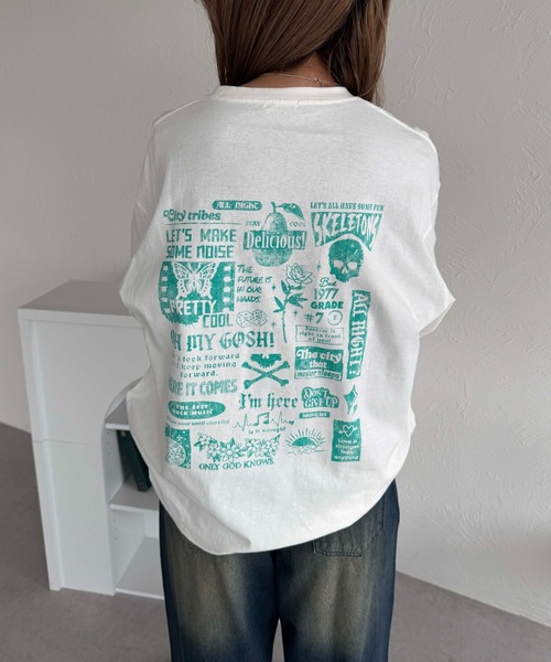 sedacle(セダクル)の「バッググラフィックT(Tシャツ/カットソー・レディース・ブラック/ネイビー/オフホワイト/ピンク・LARGE/MEDIUM/SMALL)」の5枚目の写真