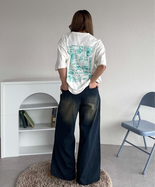 sedacle(セダクル)の「バッググラフィックT(Tシャツ/カットソー・レディース・ブラック/ネイビー/オフホワイト/ピンク・LARGE/MEDIUM/SMALL)」の11枚目の写真