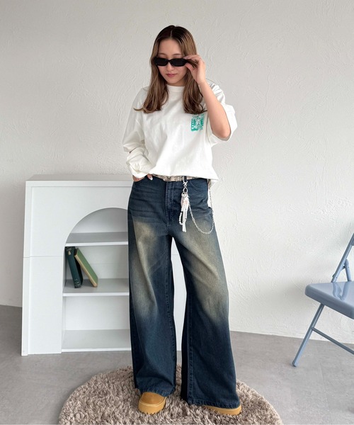 sedacle(セダクル)の「バッググラフィックT(Tシャツ/カットソー・レディース・ブラック/ネイビー/オフホワイト/ピンク・LARGE/MEDIUM/SMALL)」の9枚目の写真