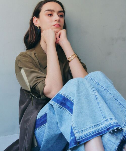 Editt by YECCA VECCA(エディットバイイェッカヴェッカ)の「綿麻ラインバギーデニム(デニムパンツ・レディース・ライトインディゴブルー・S/M)」の10枚目の写真